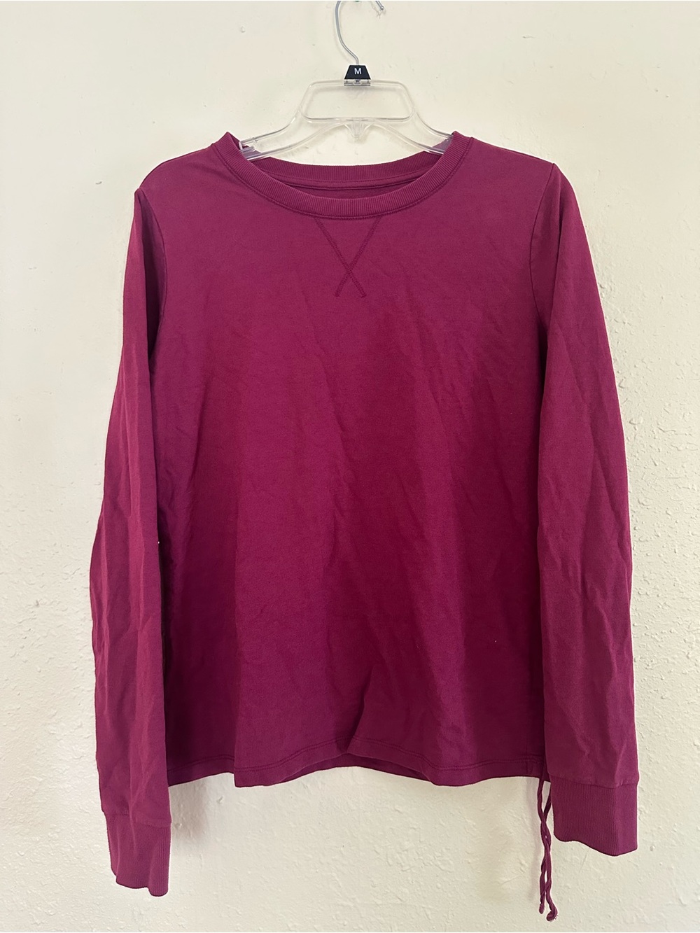 bcg women’s Long-Sleeve Crewneck Sweatshirt in Berry EUC